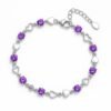a bracelet with purple stones