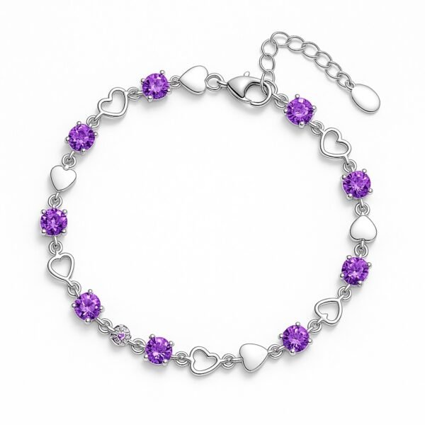 a bracelet with purple stones