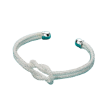 Viviana Twist sterling silver bangle featuring an elegant knot design, crafted from 925 sterling silver with a polished classic finish, non-resizable cuff style.