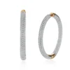 Elegant 34mm circular earrings crafted from 925 sterling silver with 24K gold plating, adorned with sparkling zircon stones, displayed on a white background.