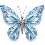 Elegant blue gemstone butterfly logo with gold accents, symbolizing luxury and beauty — Marinty Jewelry Brand icon.